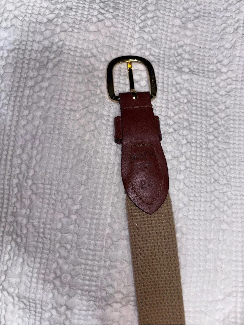 Boys University of South Carolina Maroon and Brown Leather-Trim Belt size 24
